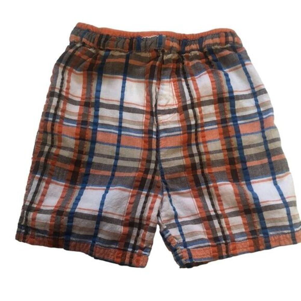 Boys Plaid Shorts Orange Blue‎ Brown White Casual Summer Playwear